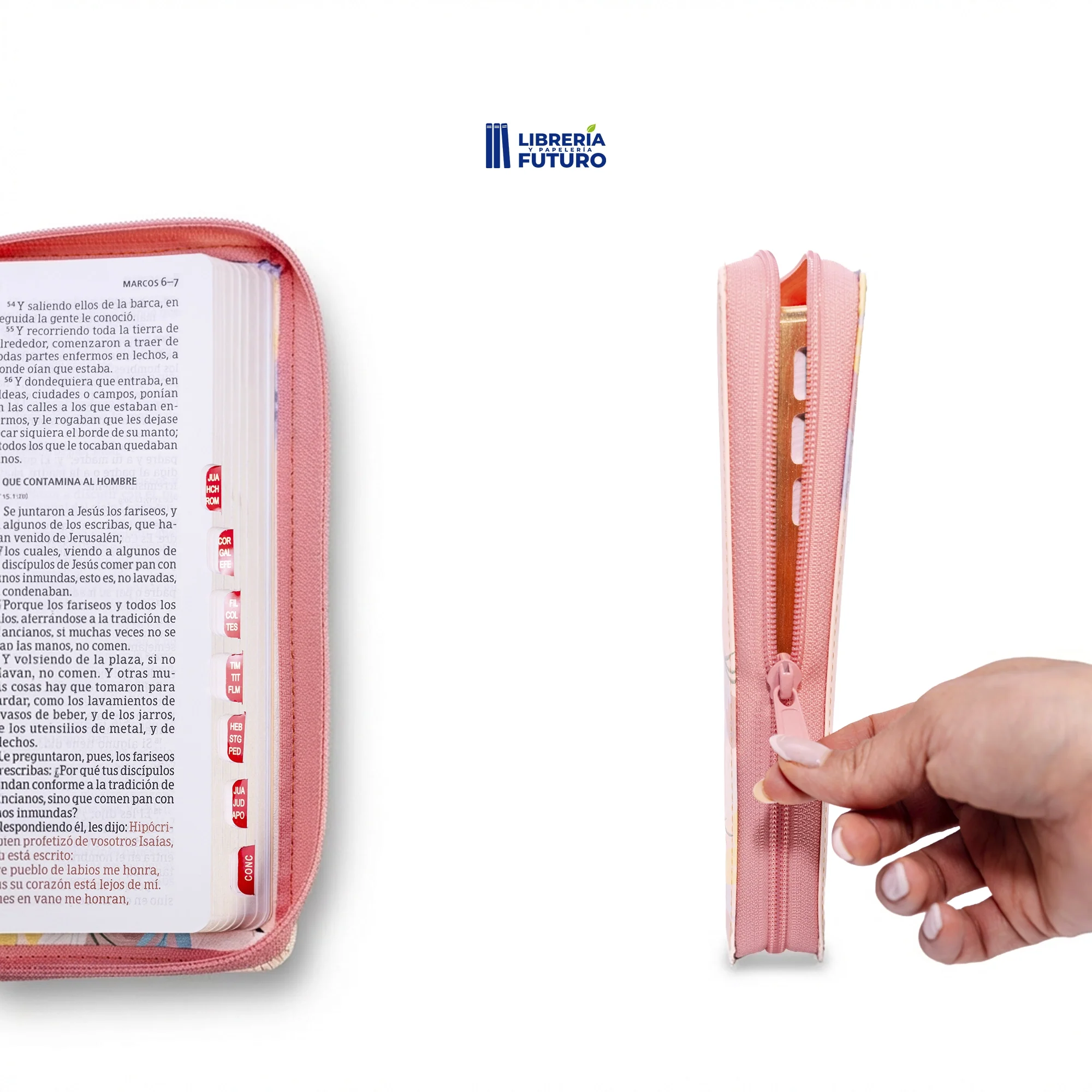 Biblia mediana crema floral - Image 7