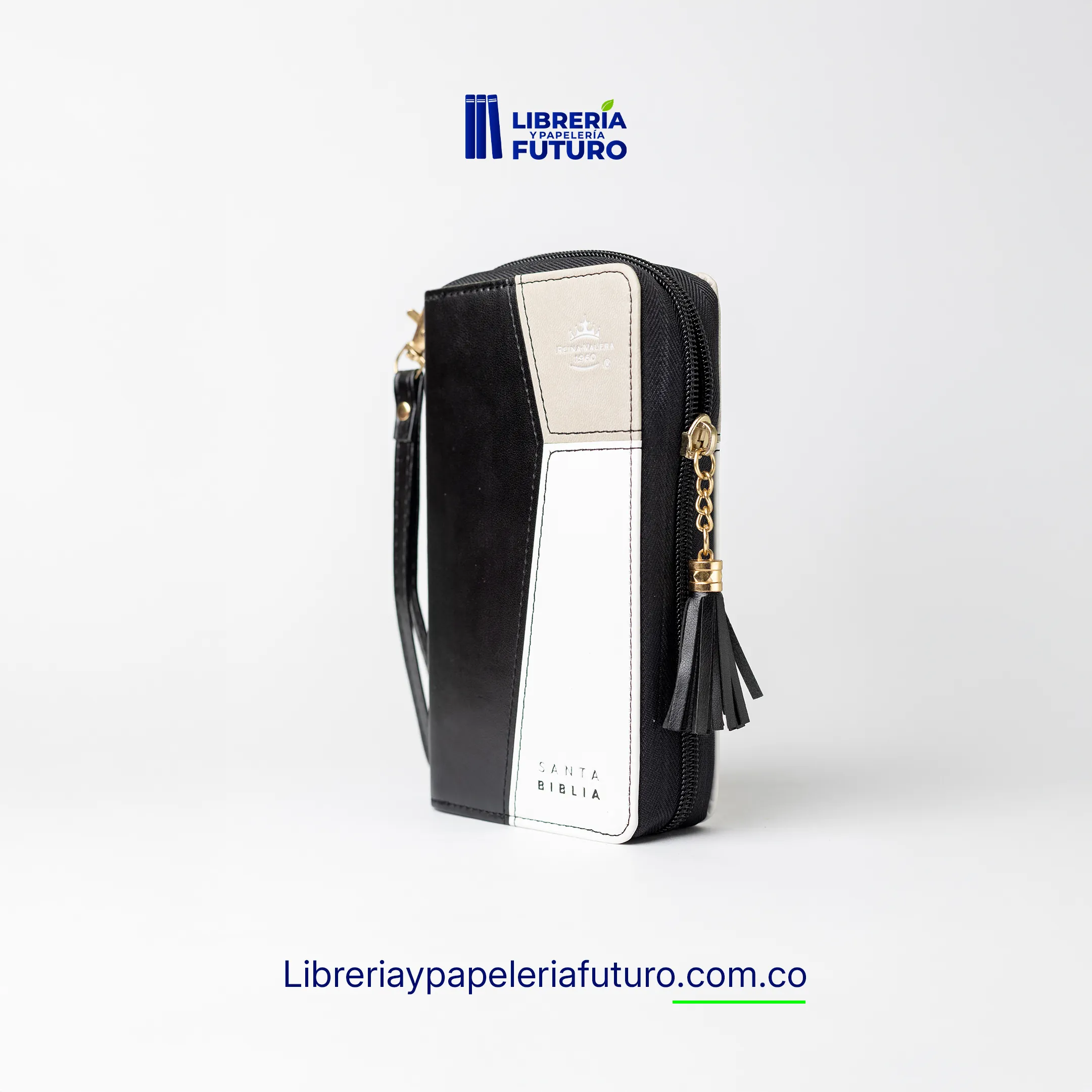 Biblia negra/beige tipo chequera - Image 3