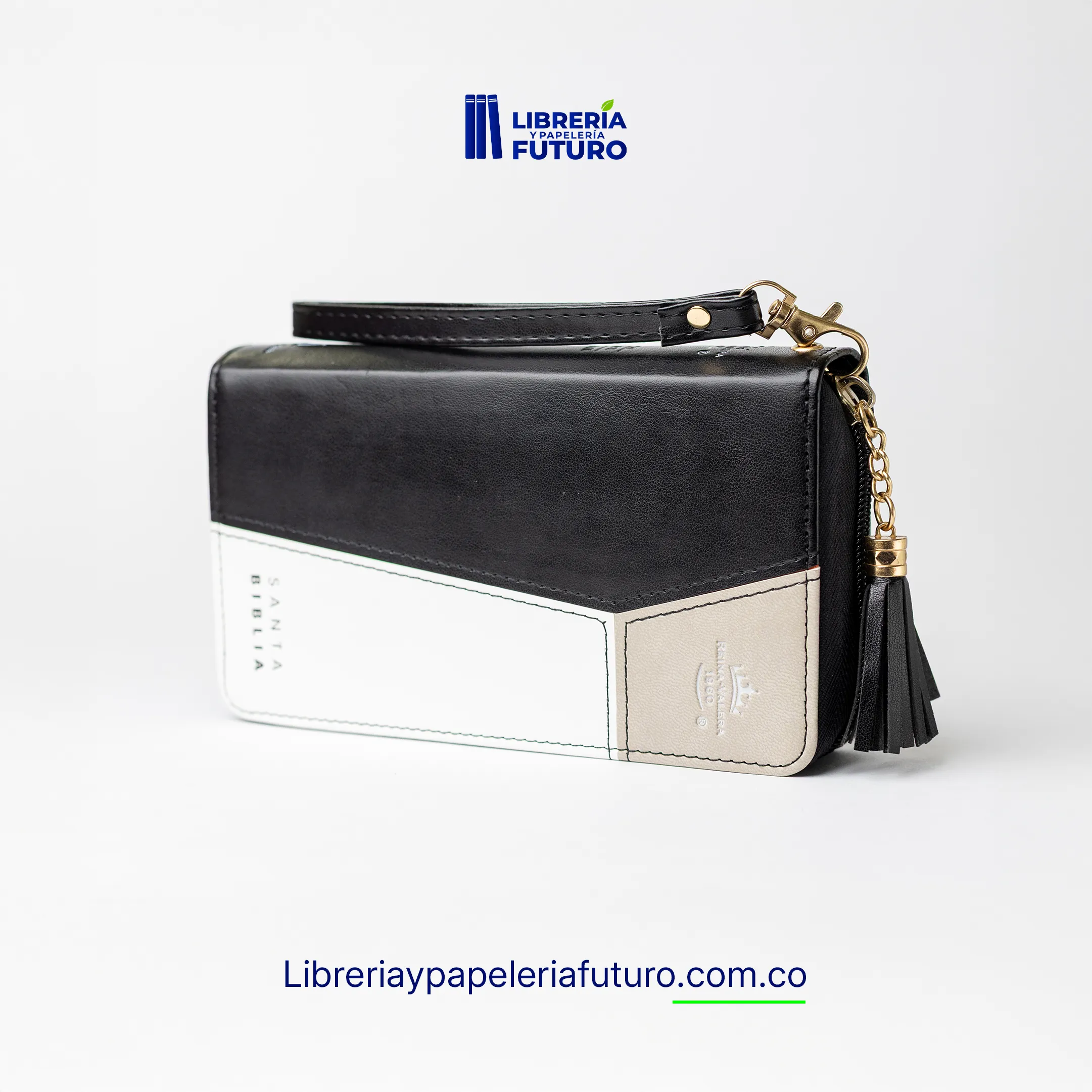 Biblia negra/beige tipo chequera - Image 4