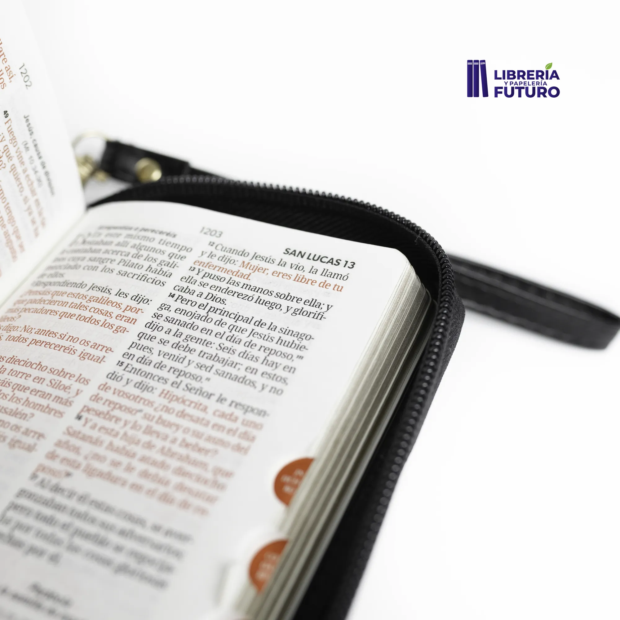 Biblia negra/beige tipo chequera - Image 5