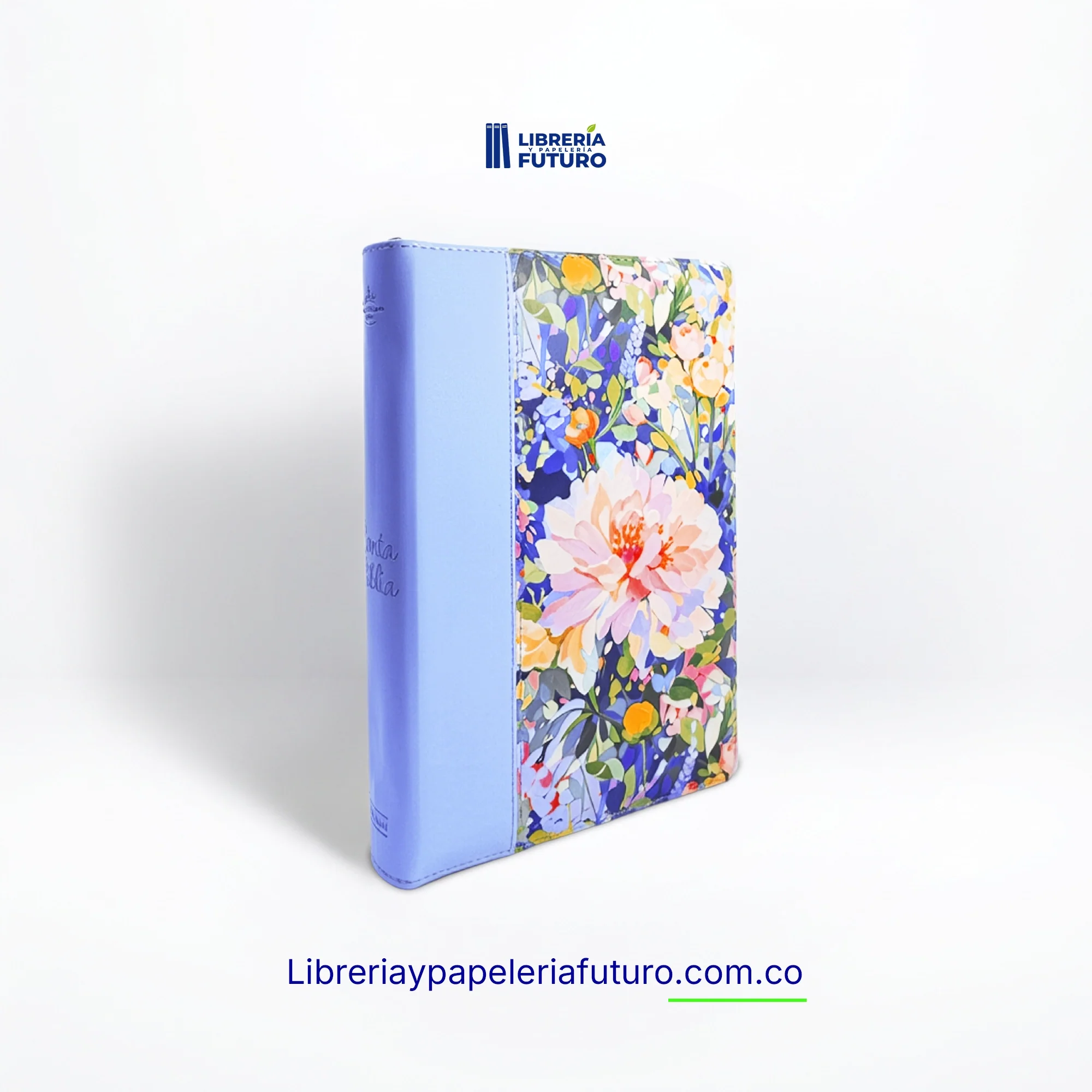 Biblia mediana celeste floral - Image 3