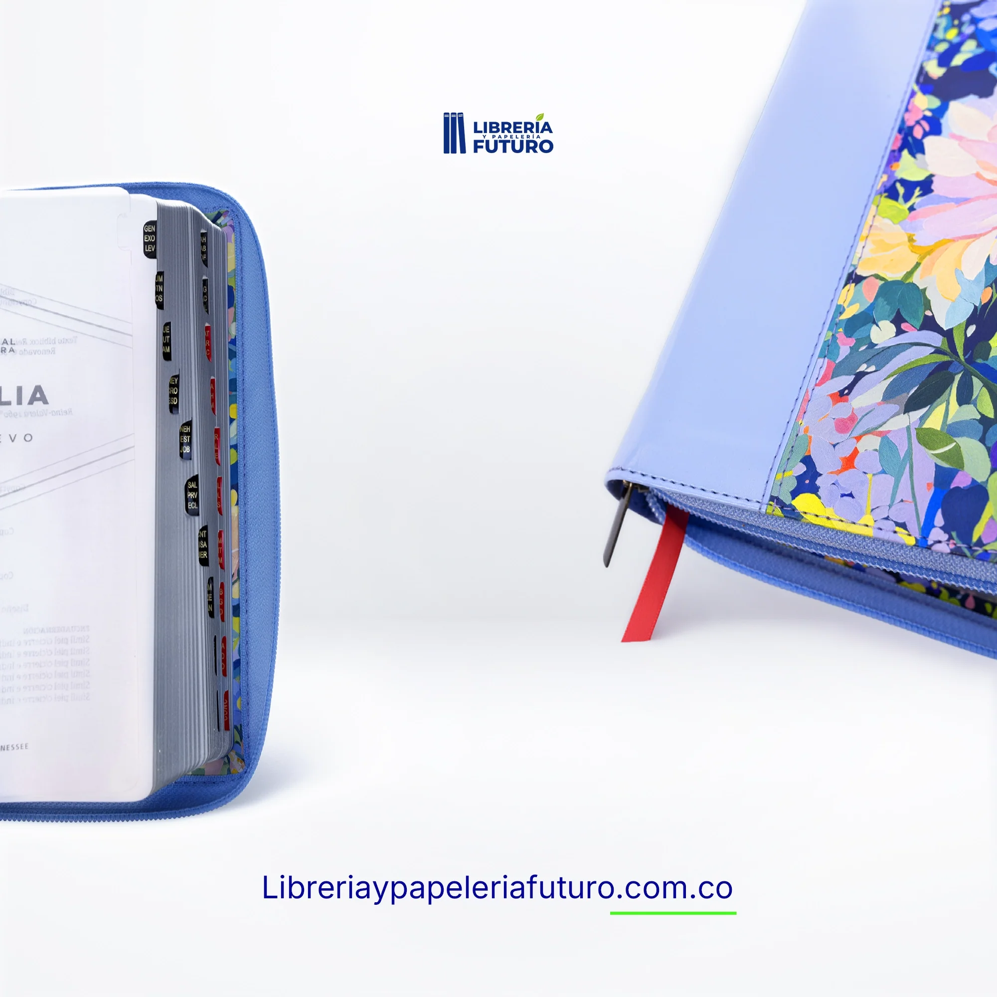 Biblia mediana celeste floral - Image 4