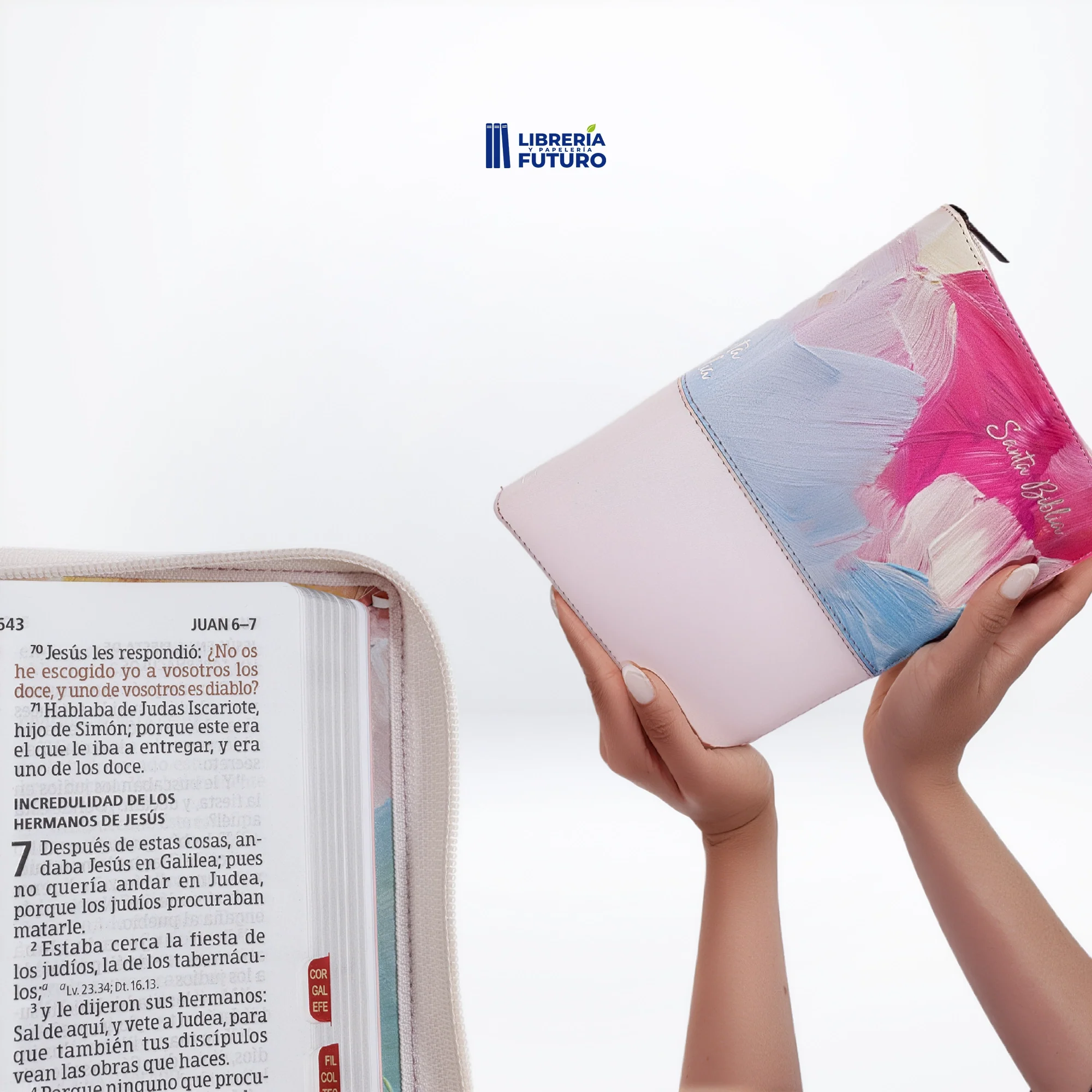 Biblia mediana rosa pinceladas - Image 3