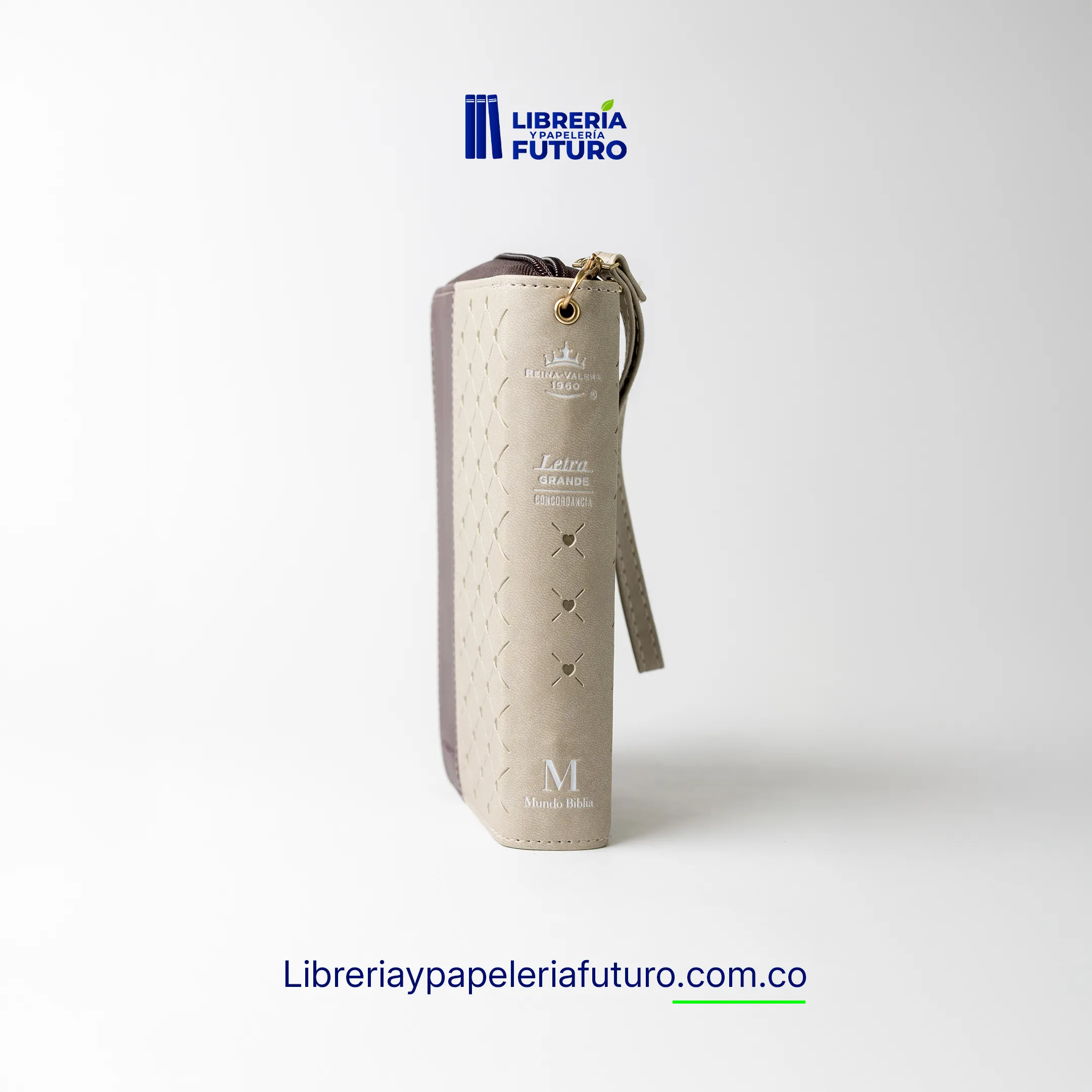 Biblia beige/café tipo chequera - Image 3