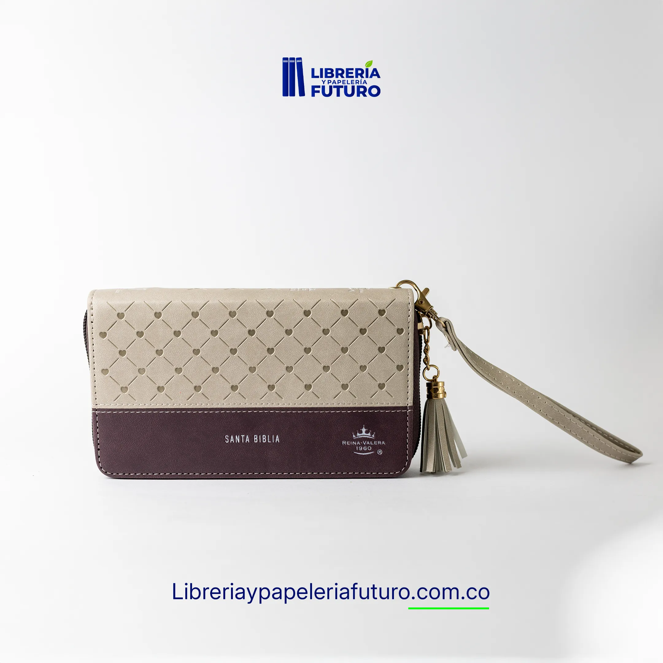 Biblia beige/café tipo chequera - Image 4