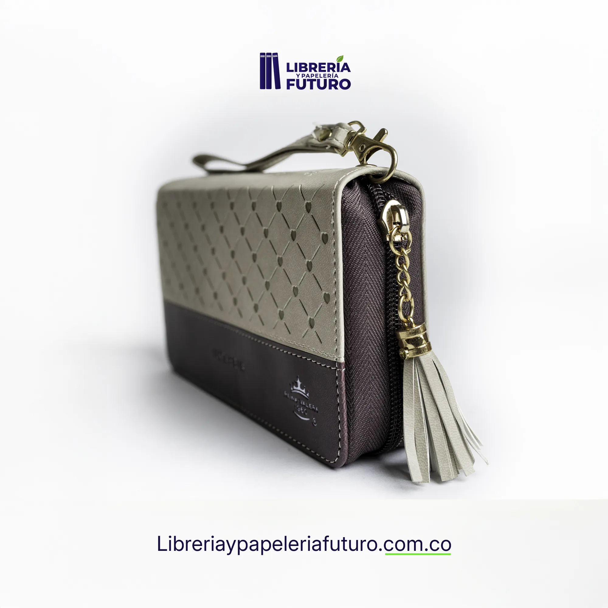 Biblia beige/café tipo chequera - Image 8