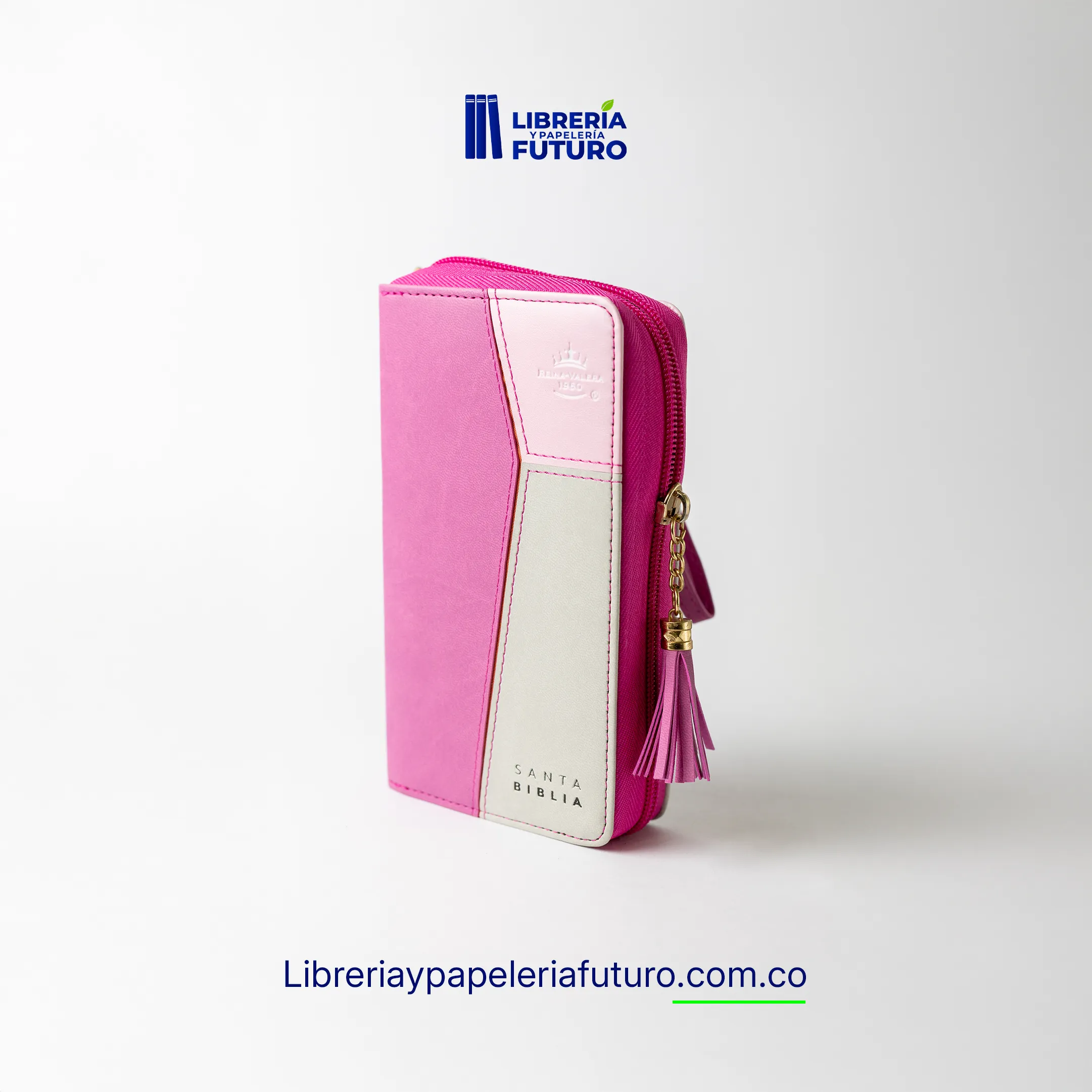 Biblia rosa/fucsia tipo chequera - Image 3