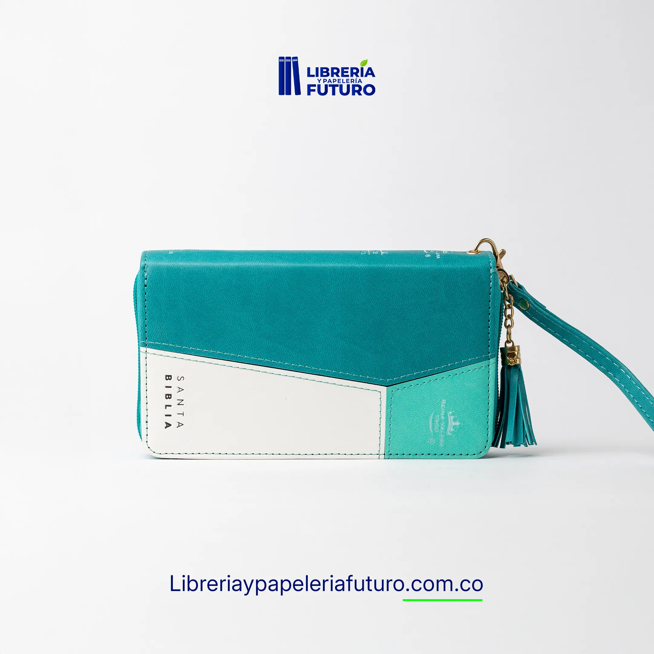 Biblia turquesa tipo chequera - Image 4