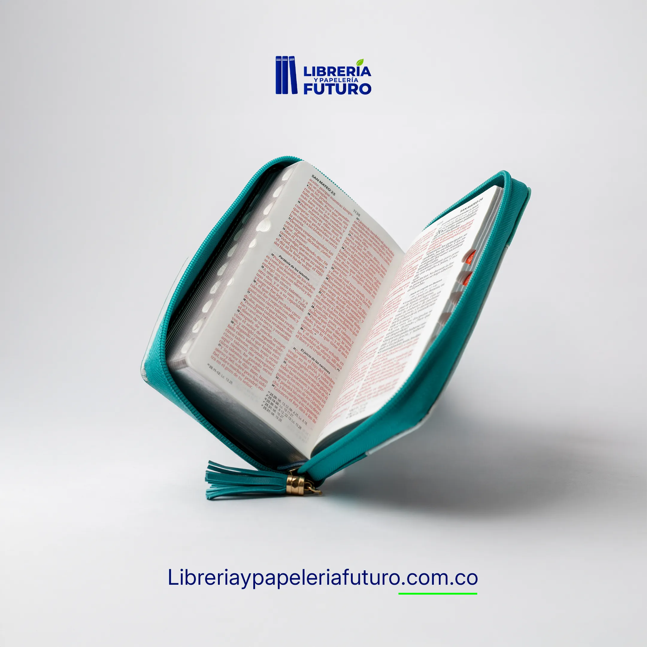 Biblia turquesa tipo chequera - Image 5