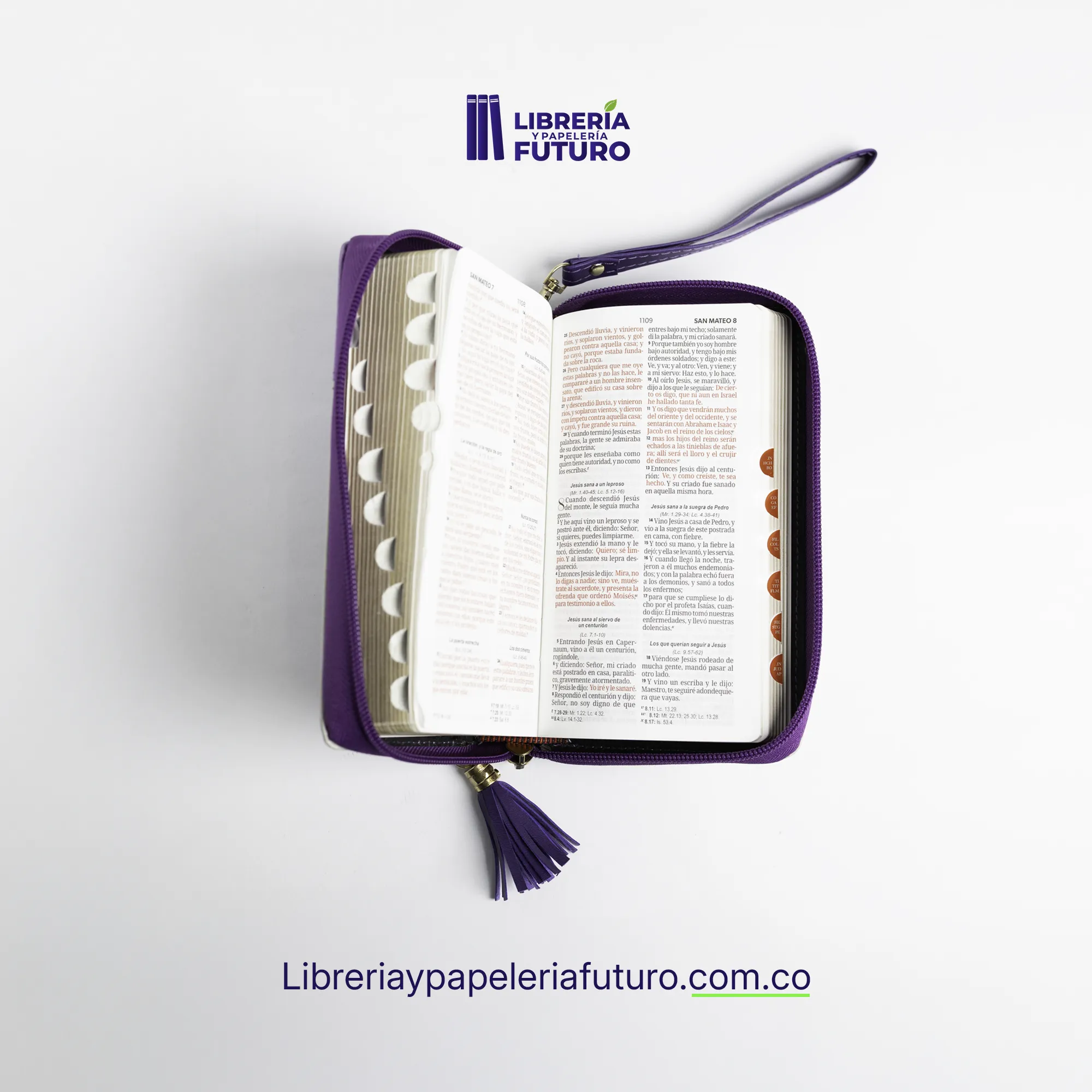 Biblia morada tipo chequera - Image 6